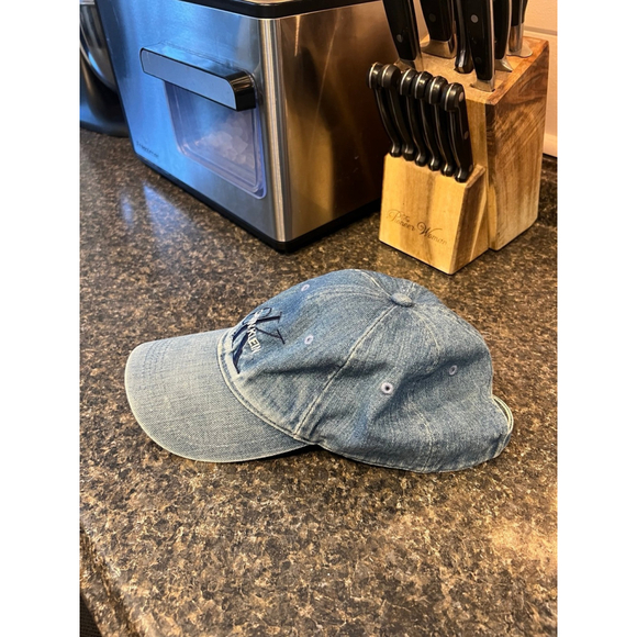 Vintage Calvin Klein Logo Denim Baseball Cap Hat - Picture 3 of 9